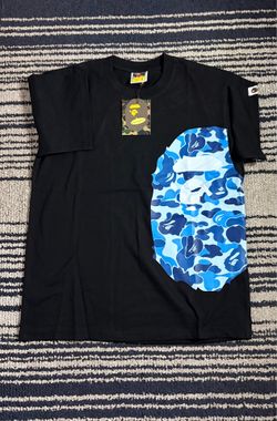 Bape blue side head black tee S,L,XL