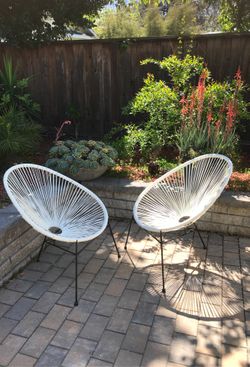Two garden chairs.