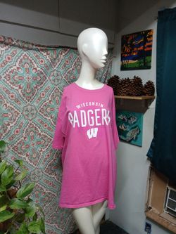 Hanes Pink Wisconsin Badgers Tee, Size 2X