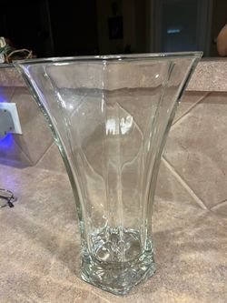 Vintage Indiana Hoosier Glass Flared Hexagon Large Vase