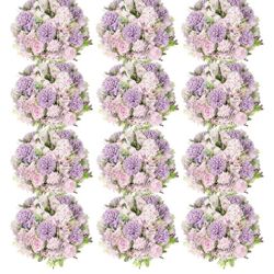 Tigeen Artificial Flowers Artificial Peonies Silk Flowers Faux Peony Fake Peony Silk Hydrangea Bouquet for Wedding Table Centerpiece Floral Vase Decor