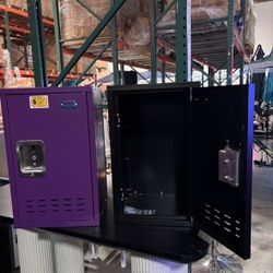 15" X24" Metal Lockable Storage Cabinet. Available In Purple, Gray & Black