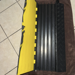 5 Channel 35” Long Black & Yellow Cable Protector Ramp