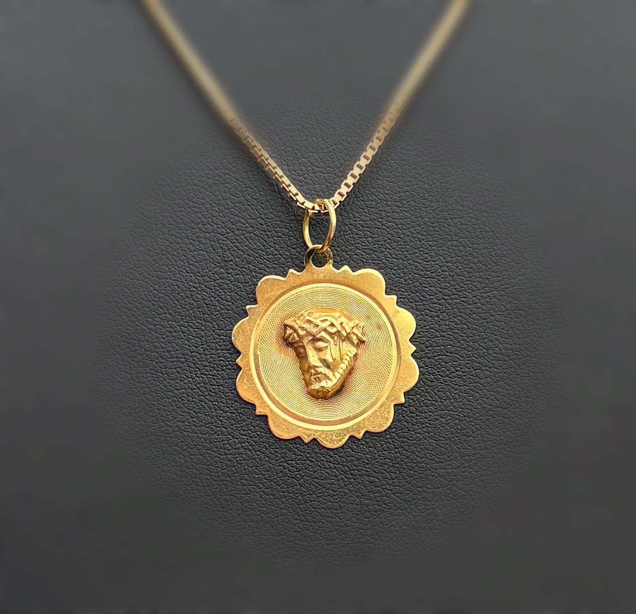 14k solid yellow gold Jesus Pendant charm