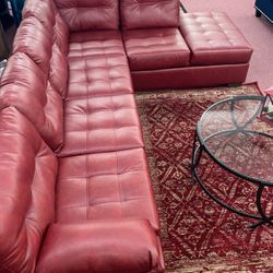 🇺🇸HUGE Blowout Furniture Sale!🇺🇸 Brand New Faux Leather Red Sectional! $50 Down Takes It Home Today! 