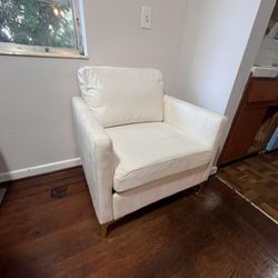White Sofa Chair With Gold Legs 