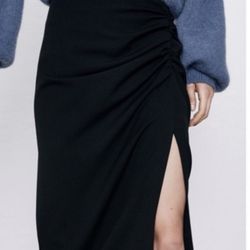 NEVER WORN Zara draped pencil skirt with side slit