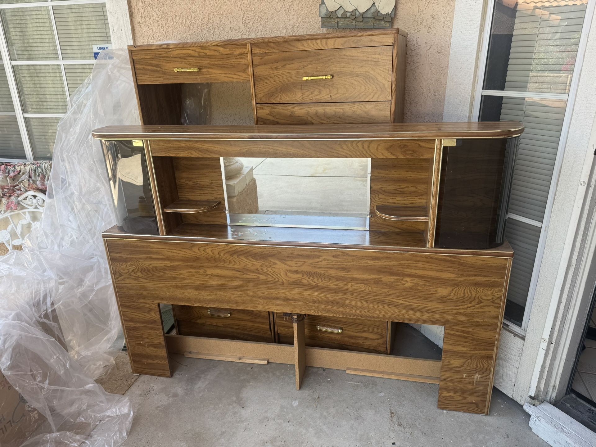 Headboard Night Stand Desk