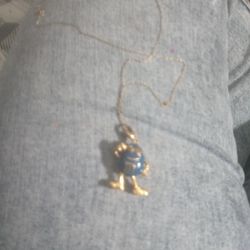 10 Karat Gold Necklace Emblem M&M Blue M&M Antique