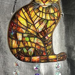 Green Eyed Cat Suncatcher 