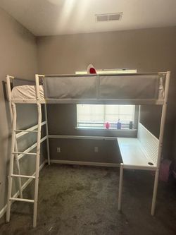 Twin Size loft with desk and mattress