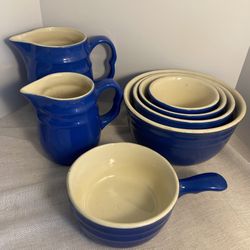 MCM Vintage Oxford Stoneware LOT nesting bowls pitchers bowl SET 1940s 
