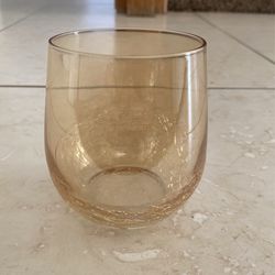 5 Gold Stemless Wine Glasses 
