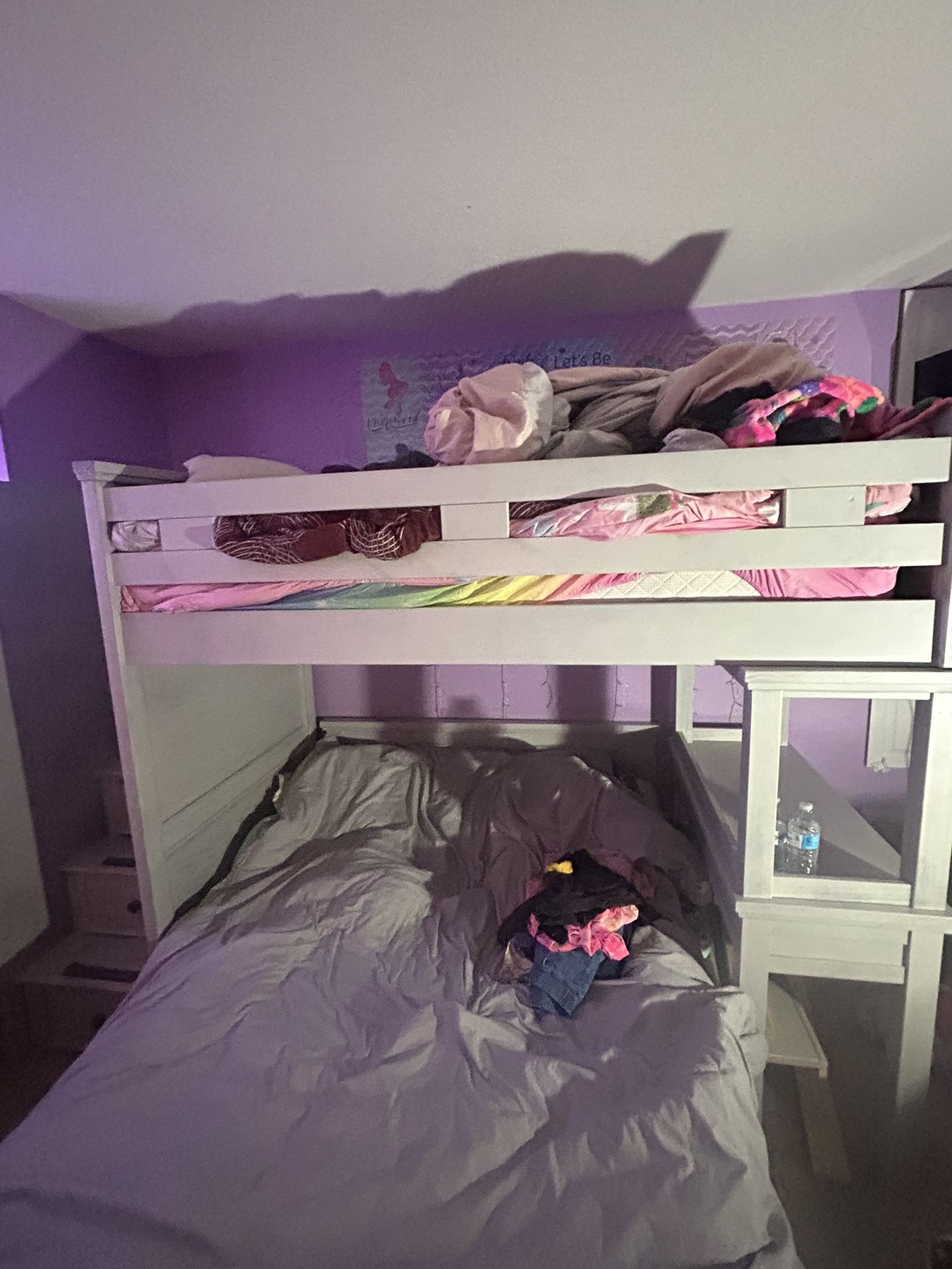 Moving Sale - Gently Used - Full (top) & Twin (bottom) Bunk Bed With Built In Desk