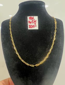 18K Solid Gold Italian Chain 750  For Wedding 16.5Gr 20.5 Inches Long