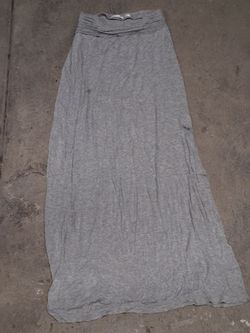 Gray Jersey Knit Maxi Skirt
