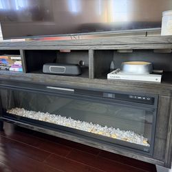 4 piece Modern Ashley Furniture Table Set (Coffee + Side Table) – Dark Wood