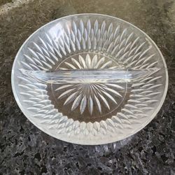 Princess House Crystal Divided Serving Dish