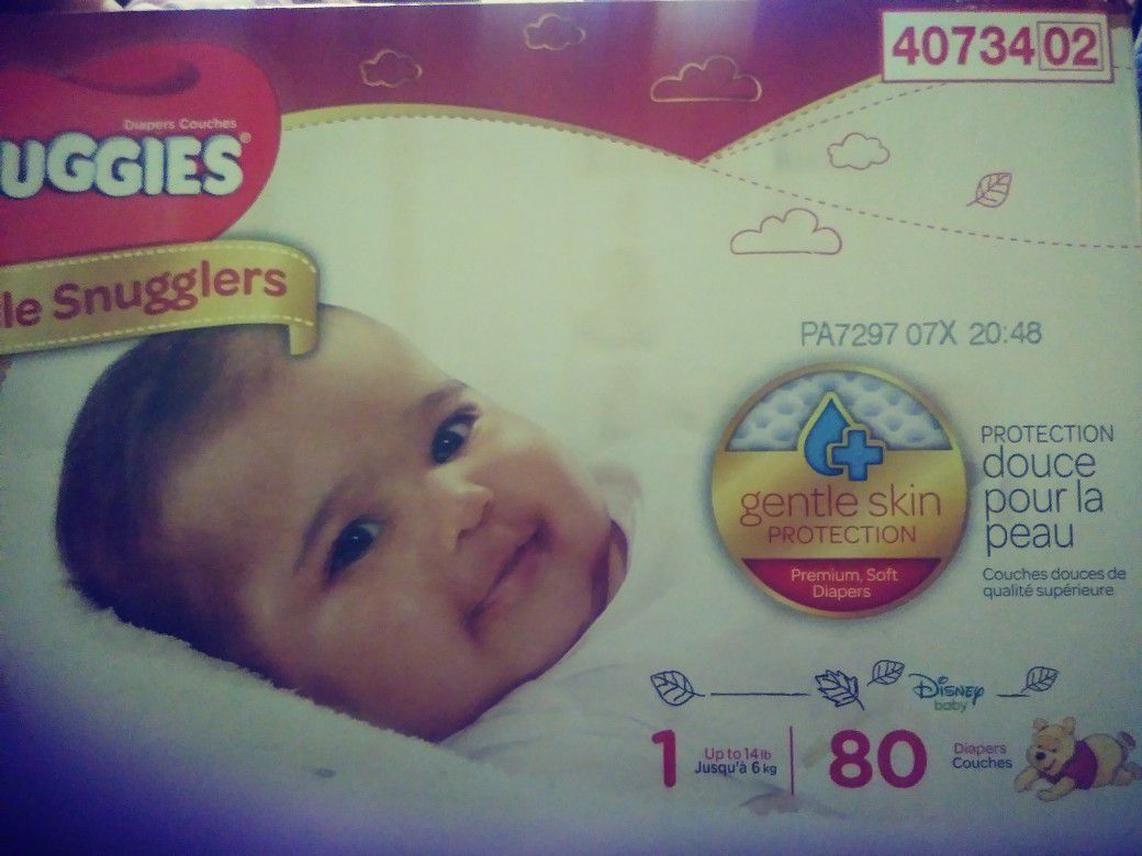 Huggies diapers size 1 and newborn kidgets