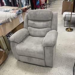 recliner with massage and heating light brown fabric 
