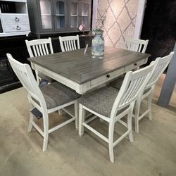 Two-Tone Counter Height Dining Room Set / 7pc