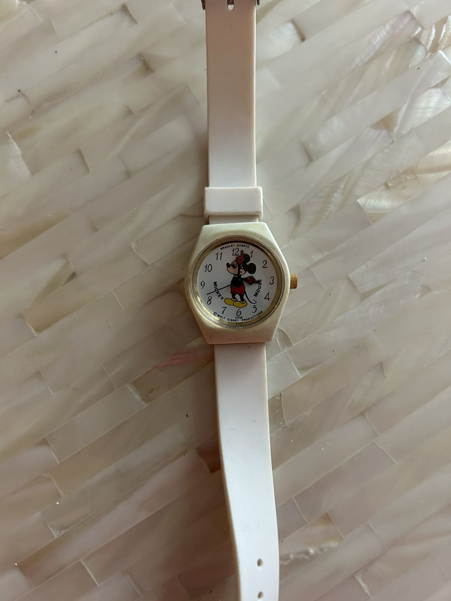Vintage Mickey Mouse Watch/1970’s/Bradley Quartz/Walt Disney Productions/Made In Japan