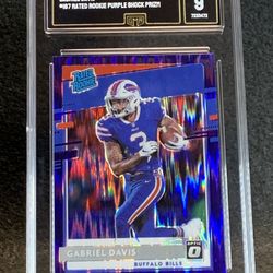 2020 Donruss Optic 🔥 Gabriel Davis 🔥 Rated Rookie Purple Shock Prizm GMA 9 Mint 💎 - Buffalo Bills / Jacksonville Jaguars 