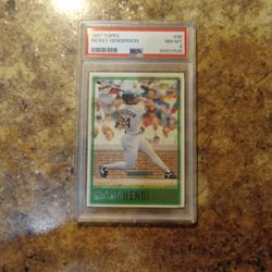 Rickey Henderson PSA 8 Graded 1997 Topps Card#96