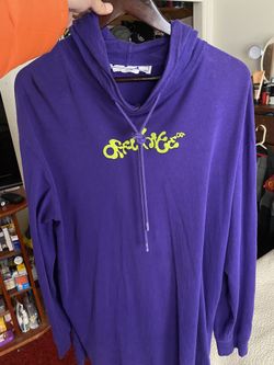 Off-white Long Sleeve Hoodie Purple White Arrow   Sz Medium ” Long Fit”