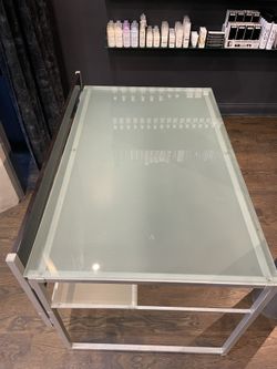 Glass and Metal Desk From European Warehouse