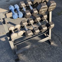 Dumbbells with rack 