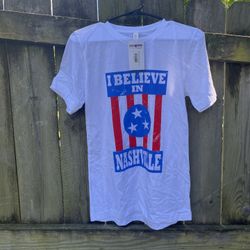 White I Believe In Nashville Unisex T-Shirt (S,M,L,XL,XXL)