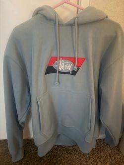 Stussy Double Stripe Embroidered Hoodie 'Slate'