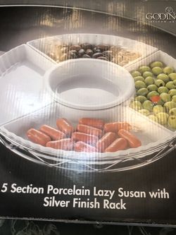 New 5 Section porcelain Lazy Susan By Godinger