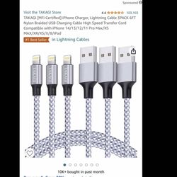 3 iPhone Charging USB Cable For