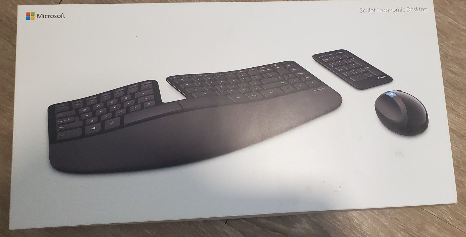 Wireless Ergonomic Keyboard With Mouse And External Number Pad
