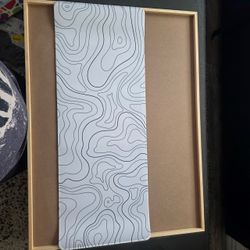 XL White Topographic Desk Mat / Gaming Mouse Pad – Black & White