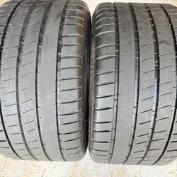 TWO TIRES 295/30/20 Michelin Pilot Sport 4S With 95% Left Amazing Pair No Repairs 