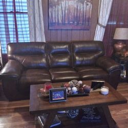 Brown Leather Sofa