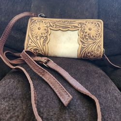 Leather And Cowhide Wallet Purse 