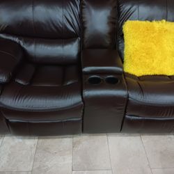 *Weekend Special*---Madrid Sleek Brown Leather Reclining 3 Piece Sets---Delivery And Easy Financing Available🙌