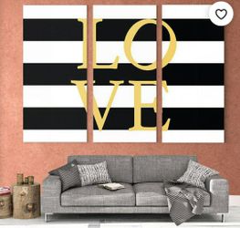 Gold Love Abstract Canvas