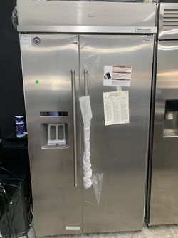 Kitchen aid 42” built in refrigerator in stainless steel open box