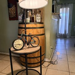 Mainstays 54-inch Mid-Century Style Floor Lamp, with Faux Wood Finished Table