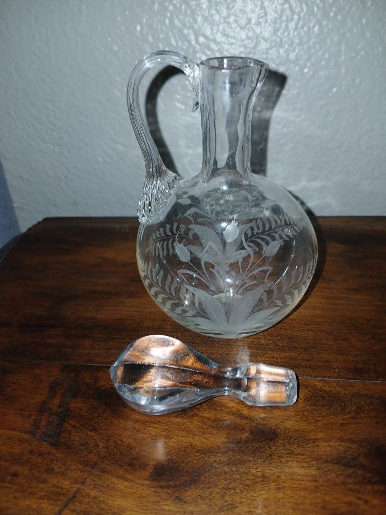 Antique Engraved Spirit Flagon Decanter