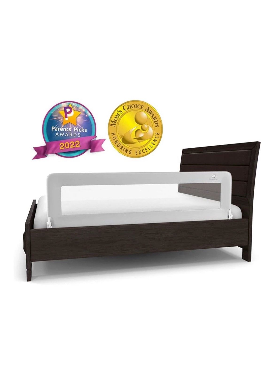 ComfyBumpy Long Toddler Bed Rails - Baby Bed Rail Guard for Kids Grey All Beds