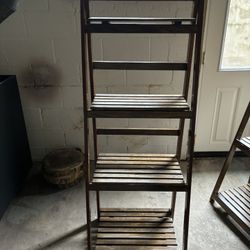 Wooden 4 Tier Ladder Shelf 