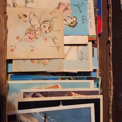 Antique  Postcards And Antique Hallmark Holiday Cards Etc Lot