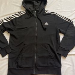 Men Adidas 3 Stripes Outerwear Hoodie Jacket Apparel Top Long Sleeve Sweatshirt