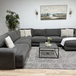 Large Grey Living Spaces Sectional Couch - Delivery Available 